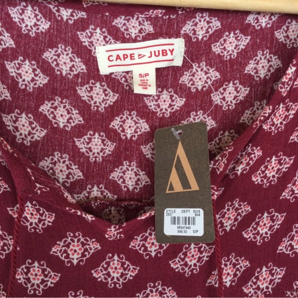 Cape Juby Maroon Boho Style Blouse - Picture 6 of 6